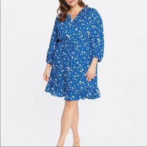 Draper James Popover Dress - Graceland Blue Floral / M